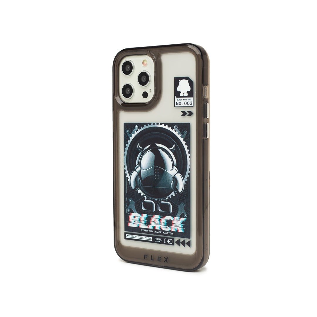Iphone Cases | Classic Clear Acrylic Cases | Black Cyberpunk Warrior Case