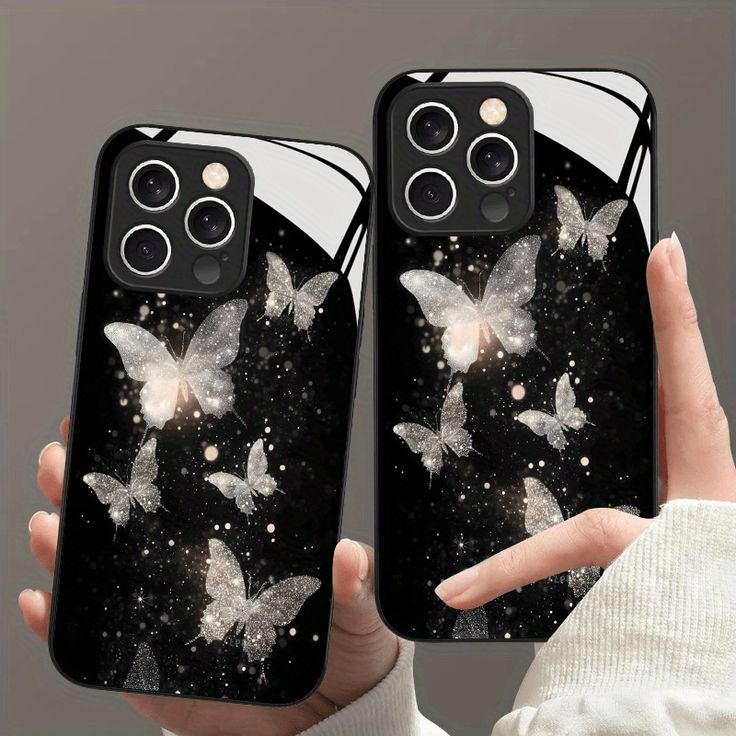 Butterflies On Black Covers | Available in All Phone Models