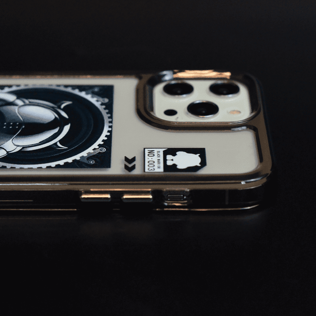 Iphone Cases | Classic Clear Acrylic Cases | Black Cyberpunk Warrior Case
